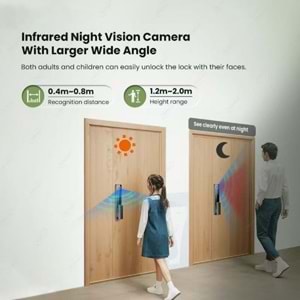 ALOSAT KL6085 MOTORLU KİLİT YÜZ TANIMA , PARMAK İZİ, KART, TUYA SMART LİFE AKILLI KAPI KİLİT SETİ