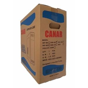 Canar 939-Blue Red 2*Usb 2.0 Atx Boş Bilgisayar Kasası Powersiz