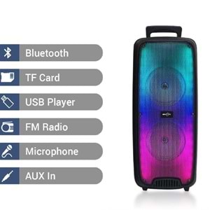 Hoparlör GTS-1625 Bluetooth, mikrofon, USB TF, TWS radyo