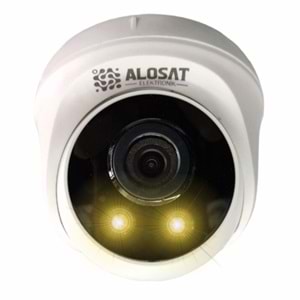 ALOSAT 5MP H5-4145SMW2 AHD DOM Gece Renkli 2Warm Light LED AHD 5MP Güvenlik Kamera PLASTIK KASA 3,6 MM 5Mp Sabit Lens, 1/2,7