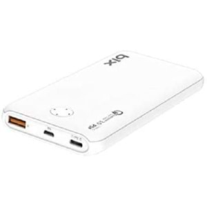 Bix 18 W Çift Çıkışlı USB Type-C PB10-QBD PD 10000 mAh Powerbank Beyaz #alosat