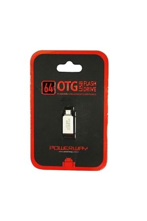 POWERWAY 64Gb Otg (micro Usb) Flash Bellek Metal Kasa