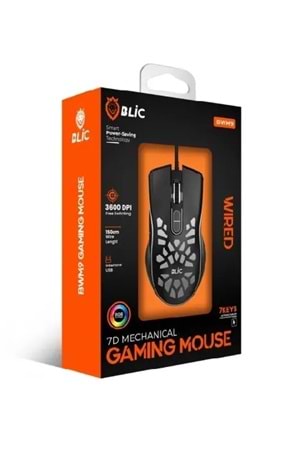 BLİC Bwm9 Game Center Kablolu Işıklı Rgb 3600 Dpi Gaming Mouse