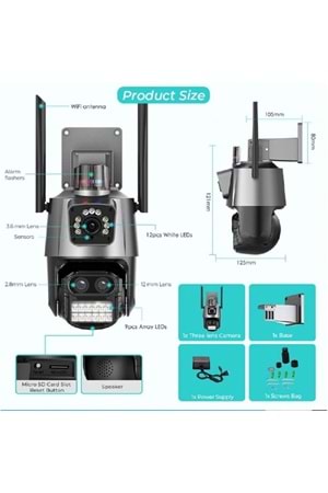 YS-18 ÇİFT KAMERALI POLİS ÇAKARLI 8X ZOOMLU