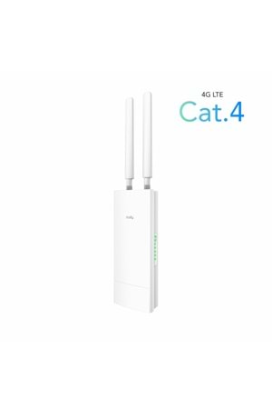 CUDY LT400 Outdoor_EU 1 Port 10/100Mbps 300mbps 4 Anten Outdoor 4G RouterOutdoor 4G LTE N300 WiFi Router, Cat.4, 300Mbps Wi-Fi, build-in 4G LTE modem, lightning protection, IP65 Waterproof, 10/100M RJ45, 2 x Detachable 4G Antennas, 24V passive PoE ad