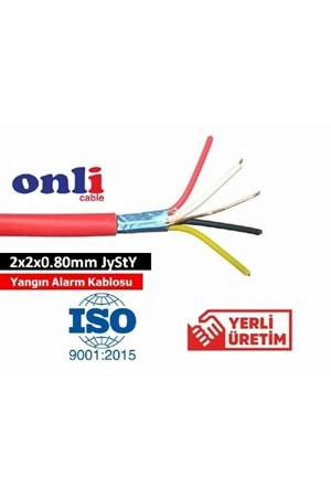 Onli 2x2x0.80mm JyStY Yangın Alarm Kablosu 500mt