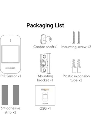 ROOMBANKER PIR Hareket Sensörü PS1-Geniş Algılama Aralığı: 12m ( aralık) / 110° (yatay) - 10 kg'a kadar Evcil Hayvan Bağışıklığı-En Son Algılama Teknolojileri-Uzaktan İletişim