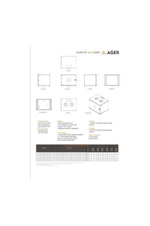 AGER 7U W=510mm D=400mm 19'' Demonte Soho Duvar Tipi Kabinet