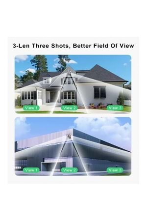 ALOSAT W-8456 6MP HD ev güvenlik 3kamerası gerçek üçlü Lens açık kablosuz WIFI kamera 3 ekranlar monitör YOOSEE akıllı PTZ IP kamera YOOSEE UYGULAMASI