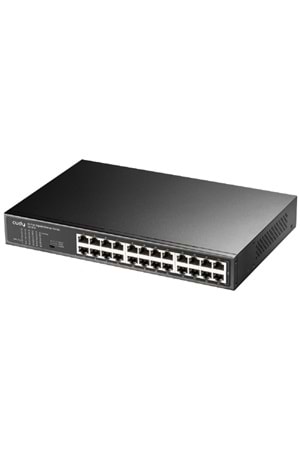CUDY FS1024 24 Port 10/100 Yönetilemez Rack mount Metal Kasa Switch