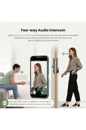 ALOSAT KL6085 MOTORLU KİLİT YÜZ TANIMA , PARMAK İZİ, KART, TUYA SMART LİFE AKILLI KAPI KİLİT SETİ