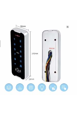 ALOSAT LS-40W METEL KASA Dokunmatik Tuş Takımı Kapı Şifreli Kart Okuyucu