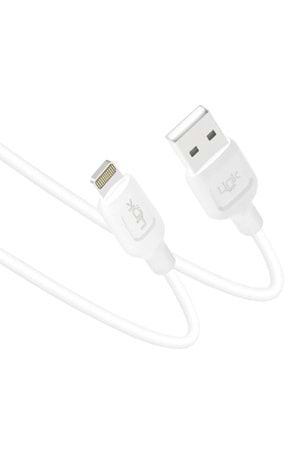 Linktech K449 Strong Lightning - USB Data/Şarj Kablosu 1mt 2.4A Beyaz