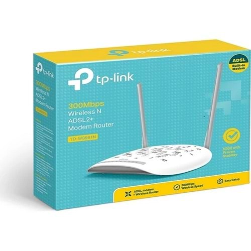 TP-Link TD-W8961N 300Mbps ADSL2 + ModemRouter, 2x5DBi Anten WPS