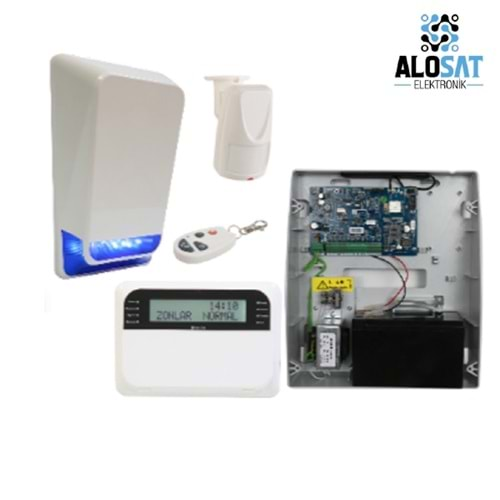 Teknim TSP-5324LCDA GSM/GPRS li Pars Alarm Sistemi Set Akü Dahil