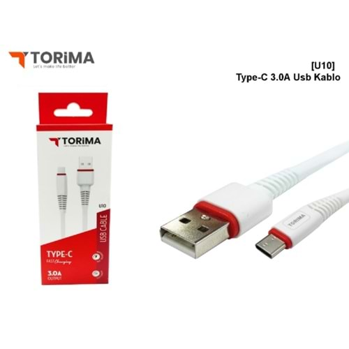 Torima U10 3A Type-c Usb Şarj Data Kablosu #alosat