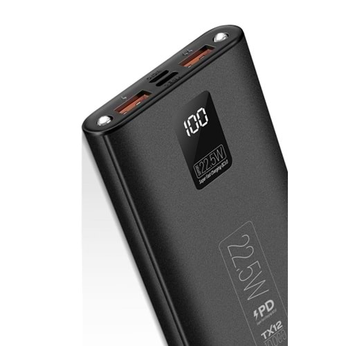 POWERWAY 10000 MAH QC 3.0 22,5W POWERBANK SİYAH TX12 #alosat