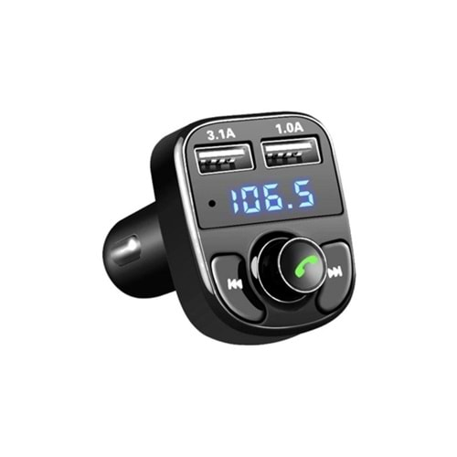 Carx8 Fm Transmitter Bluetooth Araç Kiti 4.0 Micro Sd Usb Şarj