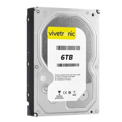 6TB GÜVENLİK HARDDİSK 6TB 7/24 7200RPM SATA3 64MB VIVETRONIC