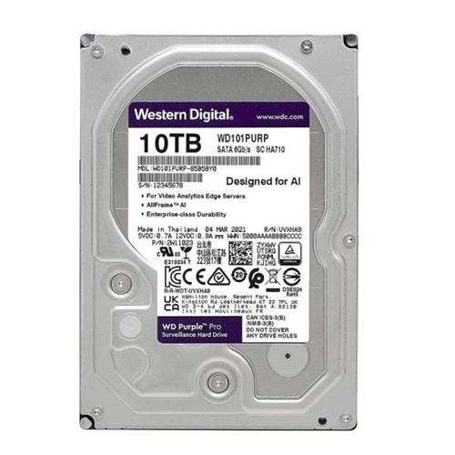 10TB 7/24 Western Digital 3.5 Purple WD101PURP SATA 3.0 Harddisk