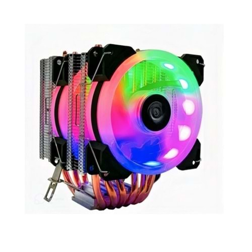 Revenge Kule Tipi 2 Fanlı Rainbow Gaming İşlemci Fanı 4 Bakır Kanallı CPU Fan Soğutma Sistemi CP600-2F