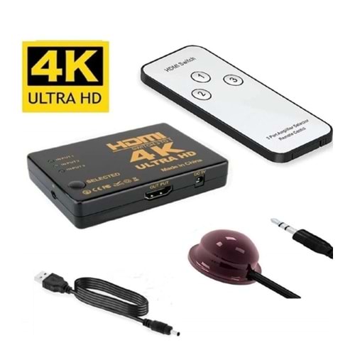 3 Port Hdmi Switch Kumandalı Hdmı Seçici 3 Giriş 1 Çıkış Hdmi Çoğaltıcı Hd1080p AO-HDS3