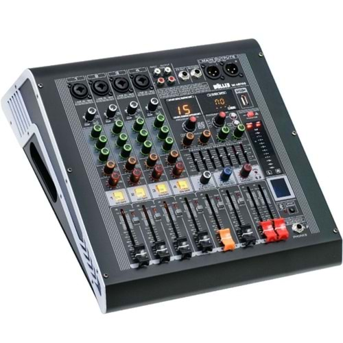 WÖLLER W-4R700 4 Kanal 2X350W USB - Bluetooth'lu +48V 16 Dsp Efect Power Mixer W4-R700Özellikleri; 4 Kanal Power Mikser4 Mono Giriş / 1 Aux2*350 Watt Max. Çıkış Gücü16 Dsp Effect7 Band EkolayzerHer Kanal için 3’lü TonlamaHer Kanal için +48V PhantomB