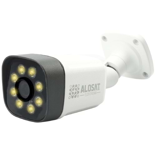 ALOSAT 5MP H5-6545SMW6 AHD SİS VAR Bullet Gece Renkli 6Warm Light LED AHD 5MP Güvenlik Kamera METEL KASA 3,6 MM 5Mp Sabit Lens, 1/2,7