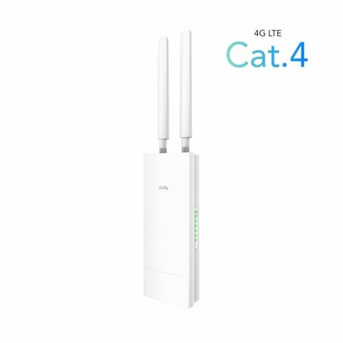 CUDY LT400 Outdoor_EU 1 Port 10/100Mbps 300mbps 4 Anten Outdoor 4G RouterOutdoor 4G LTE N300 WiFi Router, Cat.4, 300Mbps Wi-Fi, build-in 4G LTE modem, lightning protection, IP65 Waterproof, 10/100M RJ45, 2 x Detachable 4G Antennas, 24V passive PoE ad