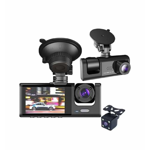 Concord Araba Dvr'ı 3 Kameralı Dash Kamera 1080 Mp Ve Arka Içinde Dashcam Video Kaydedici Gece Görüş Uyumlu