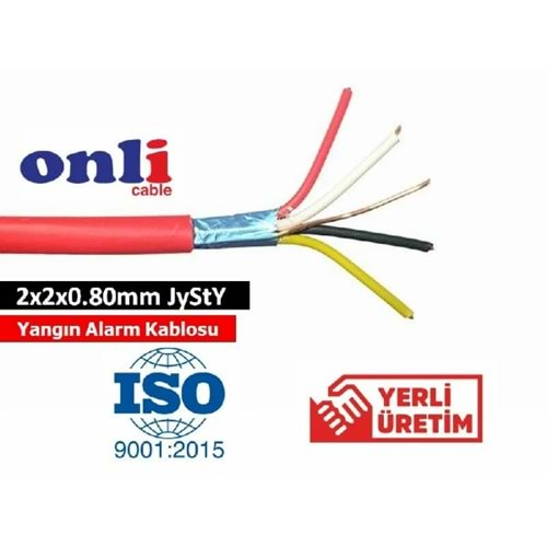 Onli 2x2x0.80mm JyStY Yangın Alarm Kablosu 500mt