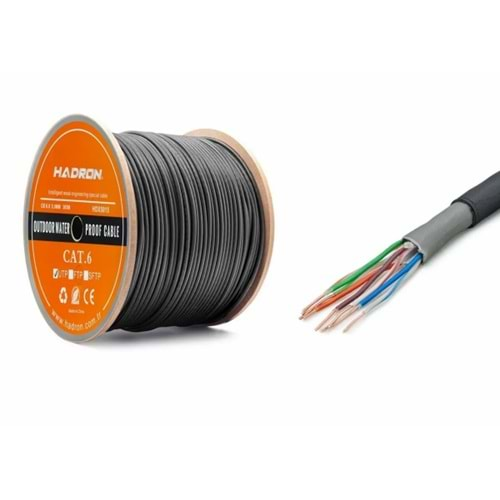 HADRON HDX5015 Kablo Cat6 305mt 24awg 0.511mm Od6.5 Dış Mekan