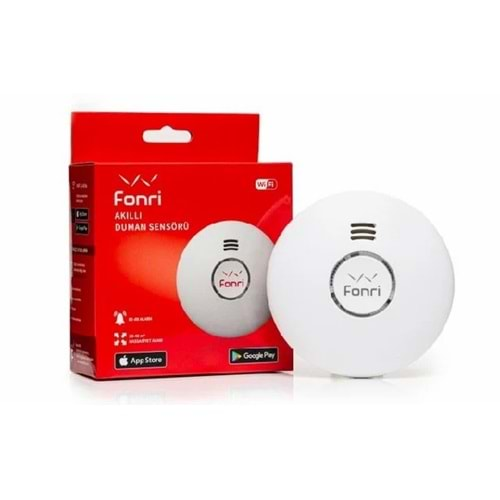 Fonri GS558D-H04 Akıllı Duman Sensörü 85 Desibel alarm20-40 m2 hassasiyet alanıApp Store ve Google Play uygulaması bulunmaktadır.Fonri ürünlerinin tamamını tek bir uygulama üzerinden kontrol edebilirsiniz.Kablosuz modemle direkt çalışır. Wifi 2.4GhzÜ