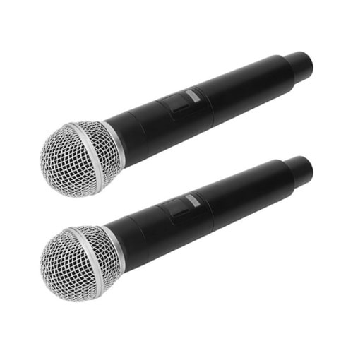 PLATOON PL-2499 Kablosuz Mikrofon, Karaoke için Kapsamlı Metal El Mikrofonu 2 Adet