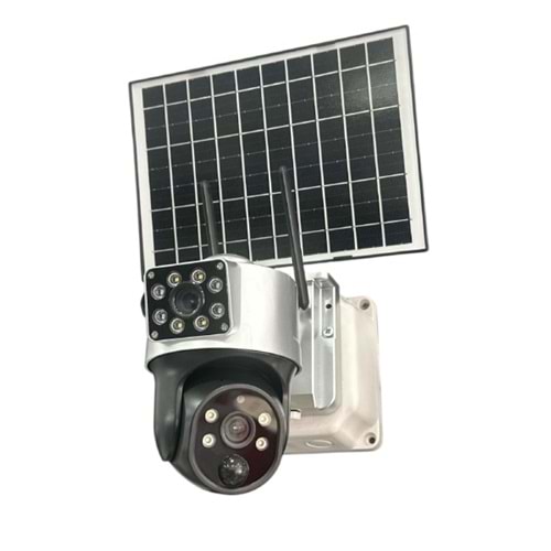 ALOSAT 4G-865 4G Sim Kart Güneş Kamerası Çift Lens Dış Mekan 6MP 4K Pil IP Kamera PIR Gece Görüş V380 Pro CCTV Güvenlik