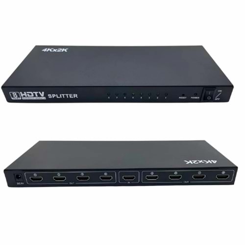ALOSAT H639 HDMI Splitter, 1x8 HDTV 4Kx2K 1080P 8 Port