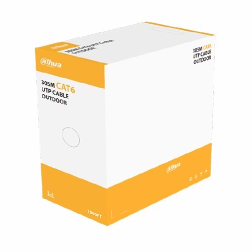 DAHUA PFM920-6UN-(PE) Outdoor Cat6 UTP 305 Metre 23 AWG 0.57 mm Network Kablosu Saf Bakır Outdoor