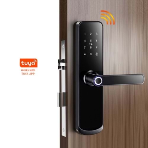 ALOSAT KT-6253 TUYA WI-FI AKILLI KAPI KOLU VE KİLİT SETİ 22MMX165MM