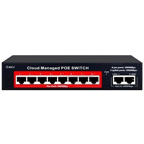ALOSAT GP-8033 8+2 PORT BULUT YÖNETİLEBİLİR GIGABIT POE SWİTCH 2x1000MB 8port