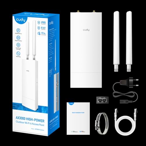 CUDY AP3000 Outdoor 1 Port 10/100/1000Mbps AX3000 2 Anten Outdoor