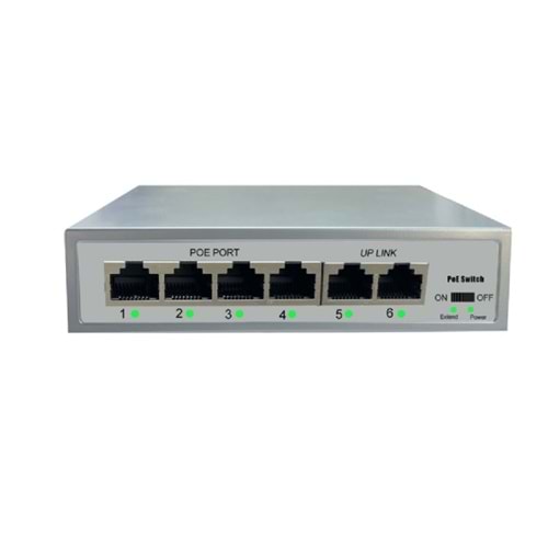 ALOSAT P-4011 4+2 PORT 65W POE SWITCH