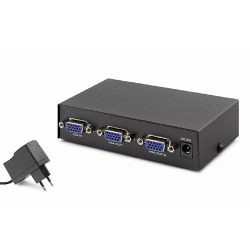 HADRON HDX1277 VGA Splitter 1 In 2 Out 200 MHz - Siyah