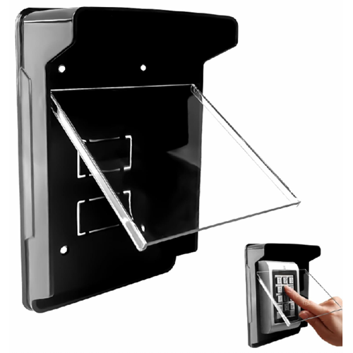 ALOSAT Kapı Zili Kapak Flip Cap Kapı Zili Yağmur Koruması Hava Koruması Erişim Kontrol Klavyesi Kapağı, Parmak İzi Erişim Kontrolü, Yağmur Geçirmez Kapak, Kapı Kilidi Koruması, Siyah