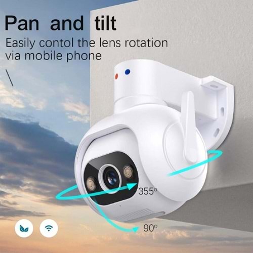 ICAM365 Q401 4MP CCTV Dış Mekan Kablosuz HD WiFi Kamera IP Su Geçirmez Güvenlik Kamerası AI Hareket Takip Çift Yönlü Çağrı Tam