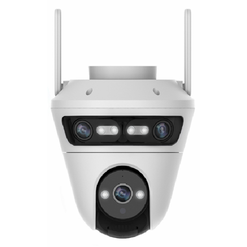ICAM365 Q362 4K Su Geçirmez Güvenlik Kamerası, 3 Lens, 3 Ekran, Çift Yönlü Ses, 10x Zoom, iCAM365 Uygulaması, Beyaz.
