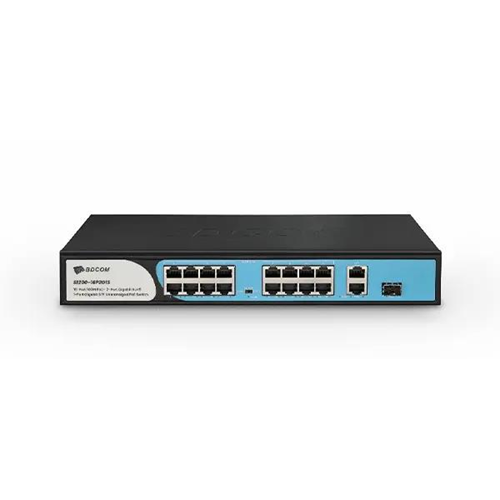 BDCOM S1200-16P2G1S 16 PORT 10/100 16 PORT POE 2 PORT UPLINK + 1 SFP 180W YONETILEMEZ RACK MOUNT SWITCH