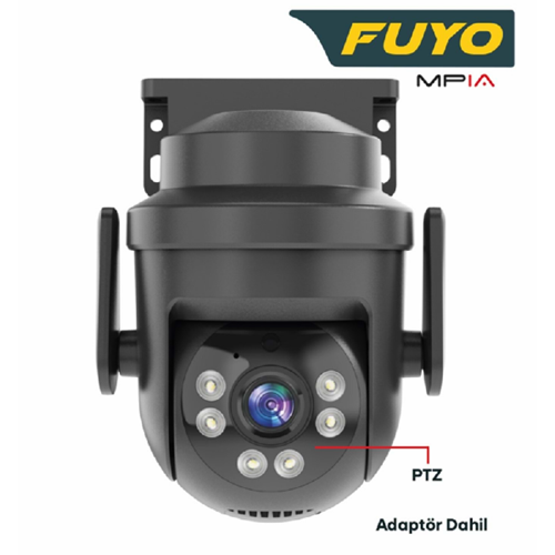 MPIA FUYO 4 MP PTZ IP66 Suya Dayanıklı Wi-Fi Kamera FUYO- 4 Mp Full HD Kamera- PTZ 355° Yatay , 90° Dikey Açılı Hareketli Lens- Hareket Algılama- IP66 Suya Dayanıklı- Dijital Zoom- Gece-Gündüz Renkli Kayıt- Türkçe Seslendirme- Türkçe Mobil Uygulama (