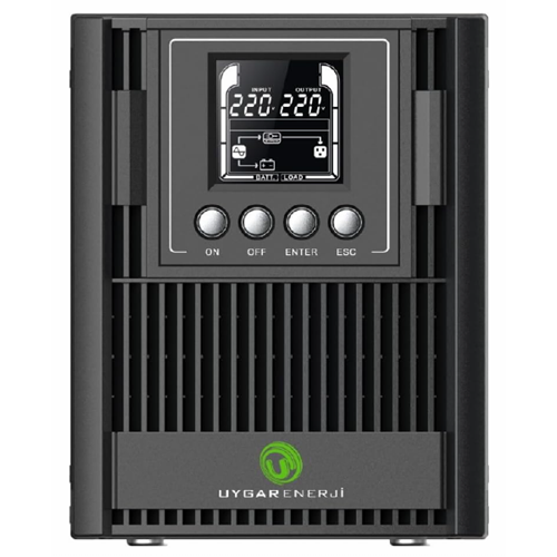 Uygar Enerji TIME 1KVA ONLINE LCD UPS 2×12V7AH Yeni Nesil Akülü Güç Kaynağı Ups (1 KVA 2X12V7AH Akü)