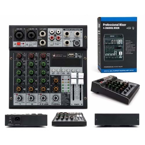 STRIKING POWER 4 KANAL PROFISIONAL MIXER 24BIT