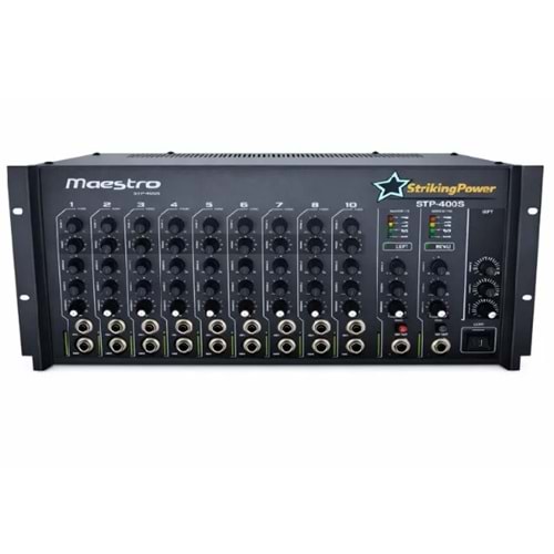 Streo 2X400 Watt 8 Kanal Ekolu Anfi̇ Streo 2X400 Watt 8 Kanal Ekolu Anfi̇Çıkış Gücü 2x400W Çıkış Kanal 2 x 4 - 8 ohm Giriş Kanal Sayısı 8 Mikrofon Girişi 7 Line Girişi 8 Enst. Girişi 1 Mix Out Çıkışı Var Soğutucu Fan Var (Kademel